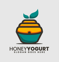 Logo Honey Yogurt Simple Mascot Style