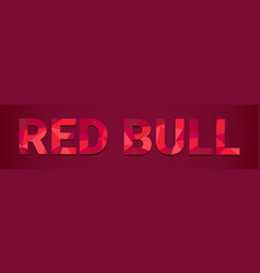 Red Bull Text Filled With Low Poly Texture