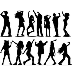 Silhouettes Of Boys And Girls