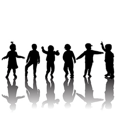 Active kids silhouettes Royalty Free Vector Image