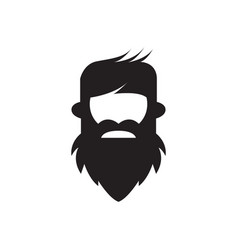 Silhouette Face Man Cool With Beard Mustache Logo