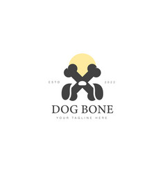 Dog With Bone Logo Design Icon