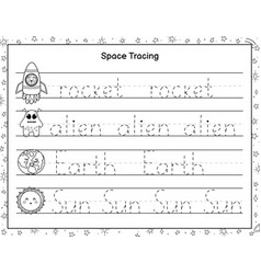 Trace Words Black And White Activity Page For Kids