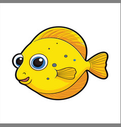 Yellow Tang Cute Funny Cartoon Kawaii Clipart