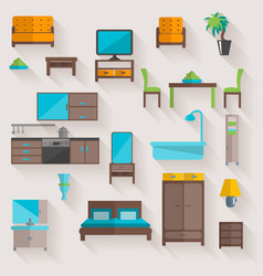 Furniture Home Flat Icons Set