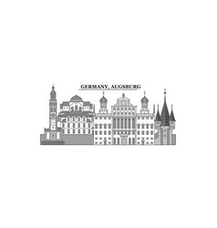 Germany Augsburg City Skyline Isolated