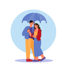 Happy Loving Couple With Umbrella