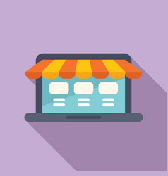 Open Online Store Icon Flat Credit Market