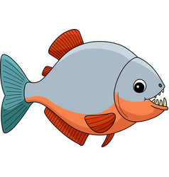 Piranha Animal Cartoon Colored Clipart