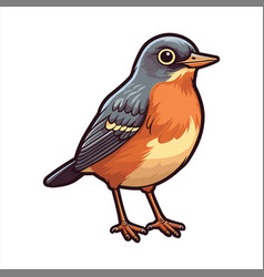 American Robin Cute Funny Cartoon Kawaii Clipart