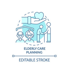 Elderly Care Planning Turquoise Concept Icon