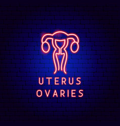 Uterus Ovaries Neon Label