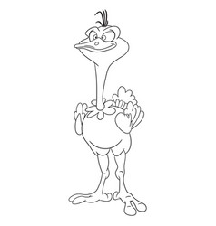 Funny Cartoon Ostrich