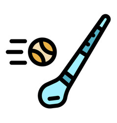 Hurling Stick Ball Icon Color Outline