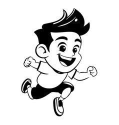 Running Boy Isolated On A White Background