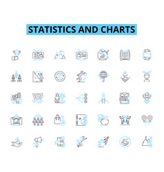 Statistics And Charts Linear Icons Set Data