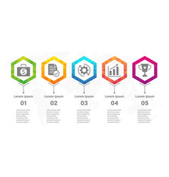 Timeline Infographic Design Template With Hexagon