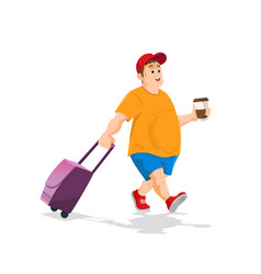 Travelling Man Going To Go On Vacation Portrait