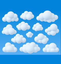 White Fluffy Clouds 3d Icons Cumulus Bubble Cloud