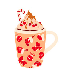 Cartoon Eggnog Drink Christmas Cocktail Coffee Cup