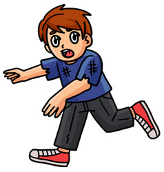 Child Running Cartoon Colored Clipart