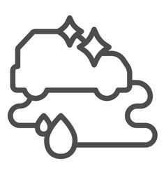 Clean Car And Puddle Water Line Icon Car