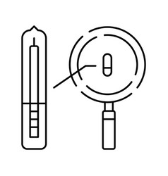 Reseaching Rfid Chip Line Icon