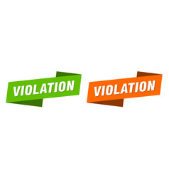 Violation Banner Ribbon Label Sign Set