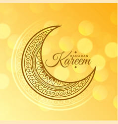 Yellow Ramadan Kareem Bokeh Background Design