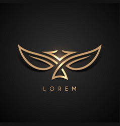 Golden Wings Logo Template On Black Background