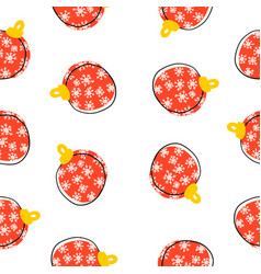 Red Balls Hanging Toys Seamless Pattern Merry