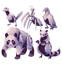 Robots Magpie Eagle Panda Wasp And Raccoon