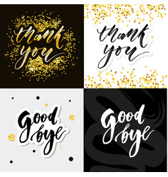 Thank You Slogan Good Bye Calligraphy Black Text