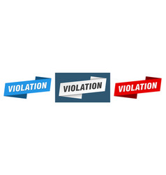 Violation Banner Ribbon Label Sign Set