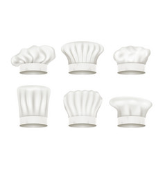 Chef Hats Realistic 3d Cook Caps And Baker Toques