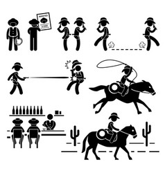 Cowboy Wild West Duel Bar Horse Stick Figure