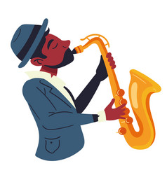 Jazz Musician Playing Saxophone