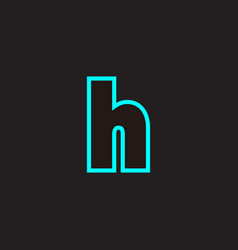 Letter H Neon Blue Geometric Symbol Simple Logo