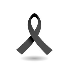 Black Mourning Ribbon - 3d Symbol