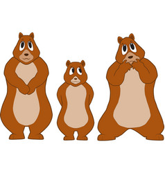 Cartoon Of A Funny Bear Family