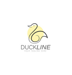 Duck Line Logo Design Icon