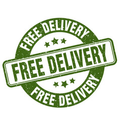 Free Delivery Stamp Label Round