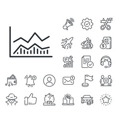 Line Chart Icon Financial Graph Sign Salaryman