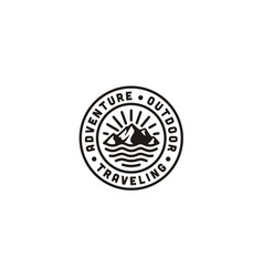 Mountain Sea Ocean Wave Adventure Outdoor Logo