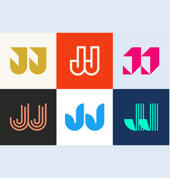 Set Of Letter Jj Logos