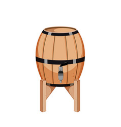 Wooden Barrel Wine Cartoon