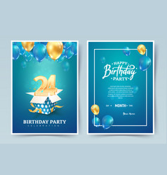 24 Th Years Birthday Invitation Double Card