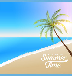 Beautiful Summer Beach Scene With Palm Tree