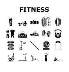 Fitness Sport Gym Healthy Icons Set