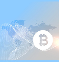 World Map With Bitcoins Symbol